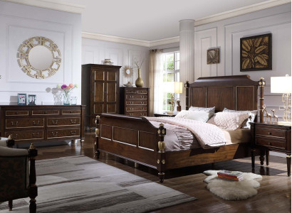 Bed 2x Bedside table Chest of drawers Complete Bedroom Furniture Set 4pcs new